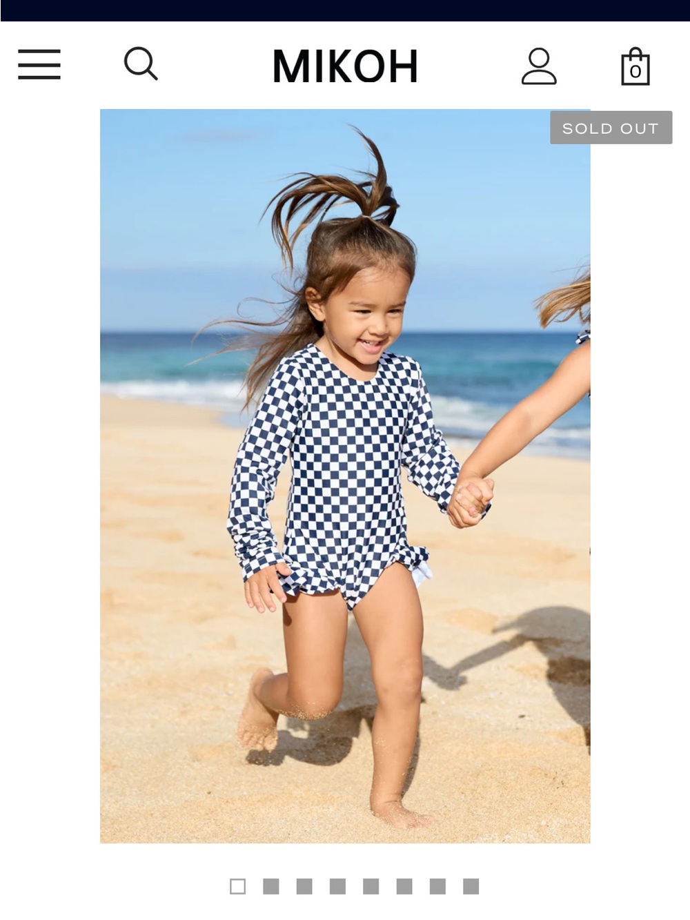 Mikoh Navy & White Checker One-Piece Rashguard Swimsuit - Picture 2 of 8